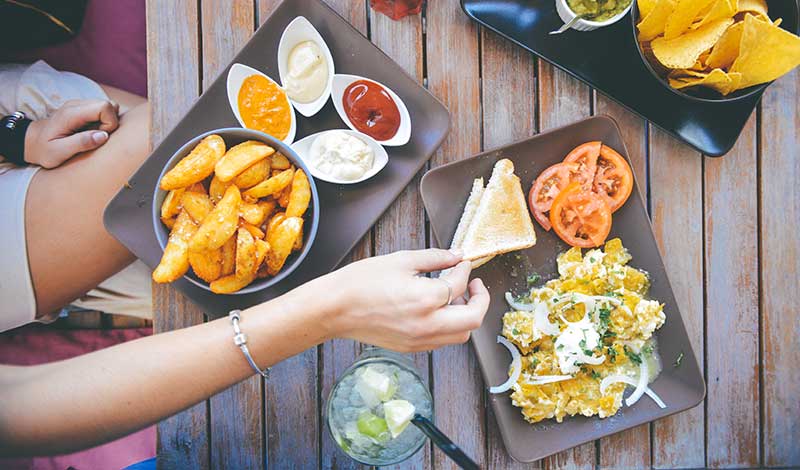 Food on table at restaurant